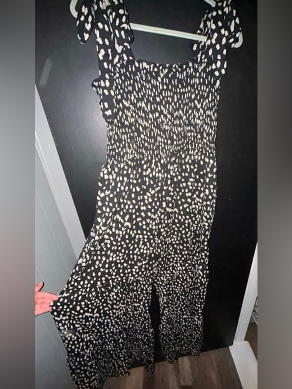 Black & White Printed Wide-Leg Jumpsuit